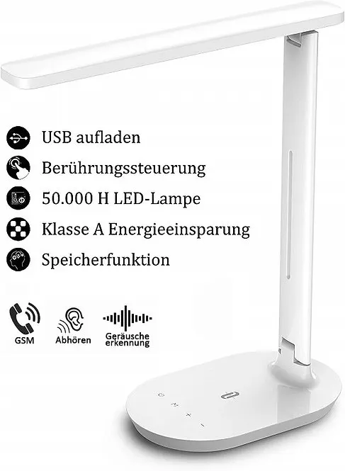 Abhörgerät getarnt als LED Tischlampe - Weltweit Abhören