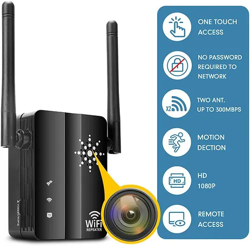 Spion Wlan Kamera getarnt als Wifi Verstärker